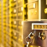 safety deposit box open with key